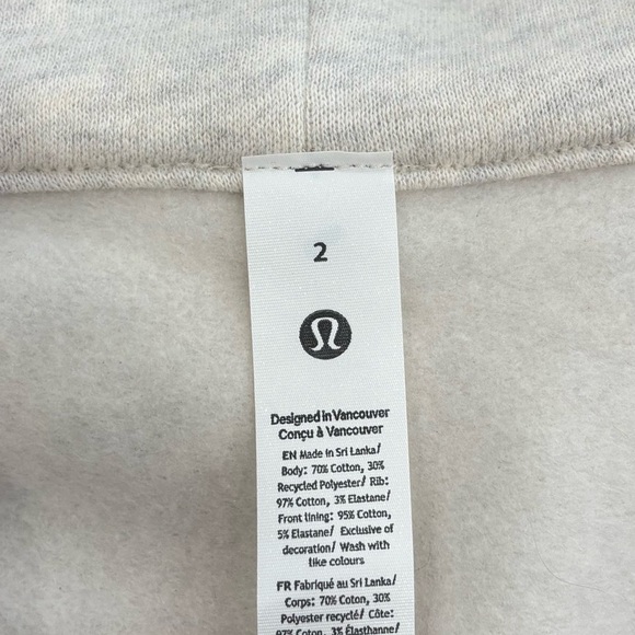 NWT Lululemon Scuba Full Zip Hoodie In Heathered Light Ivory Gold Size 2 - Picture 8 of 9
